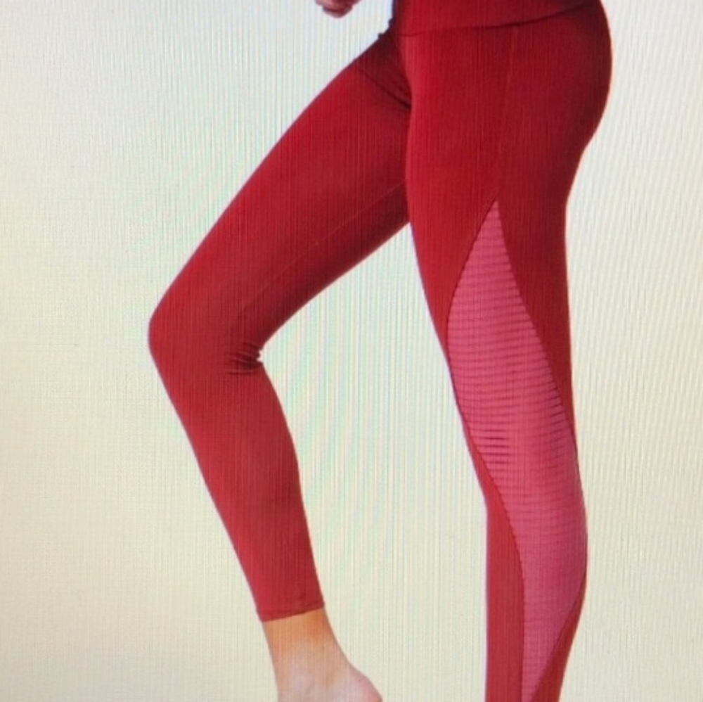 Onzie High Rise Midi Mesh Stripe 7/8 L…